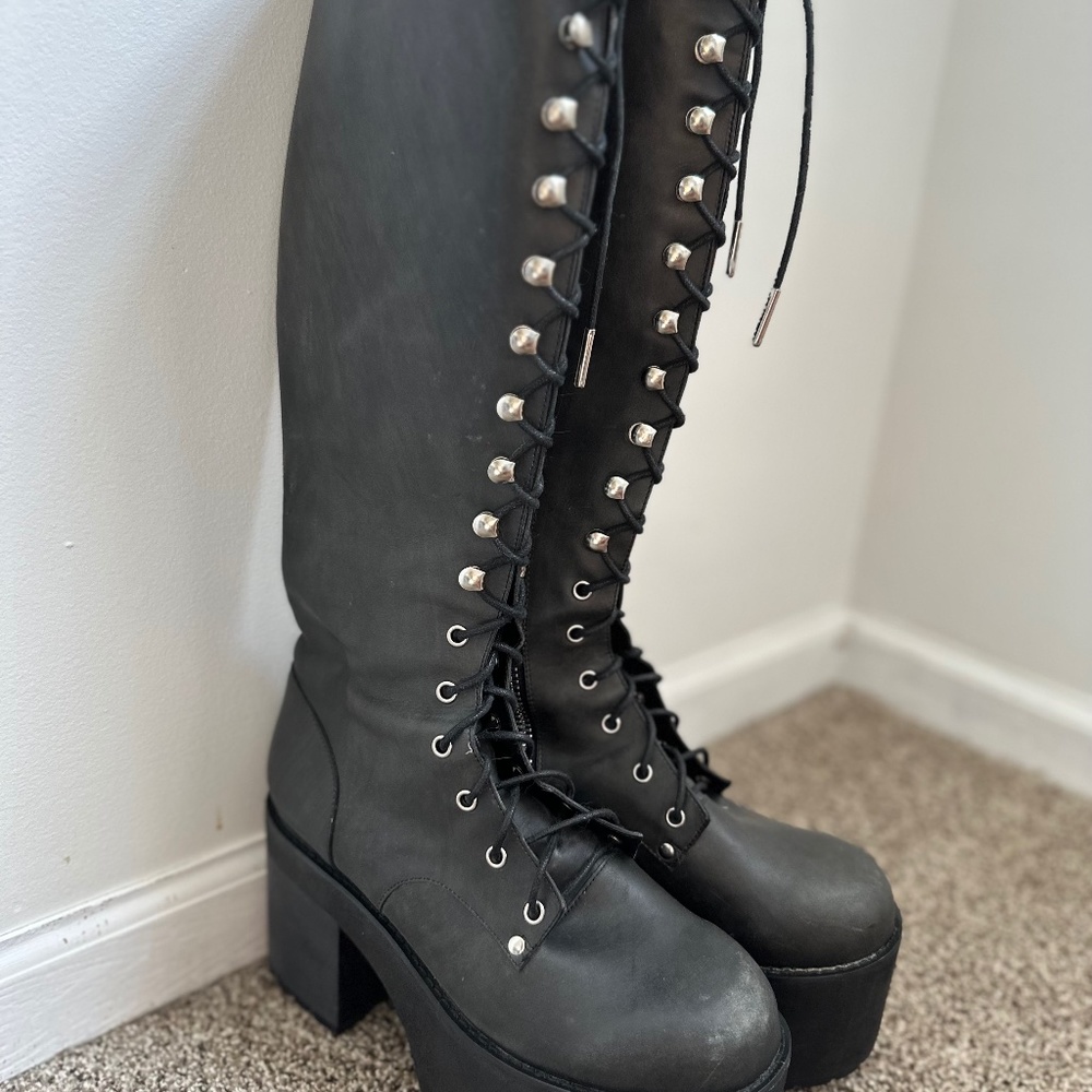 Current Mood Knee High Platform Heels